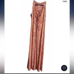 18/20W Cato V-Neck Twist Sleeveless Maxi Dress Stretch Orange Yellow White NWT